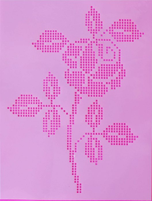 SRA-1106 FALSO BORDADO PONTO CRUZ ROSA 3 - 22X29