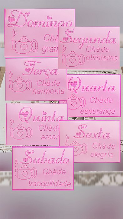 SRA-1140 - FALSO BORDADO PONTO CRUZ - SEMANINHA BULE