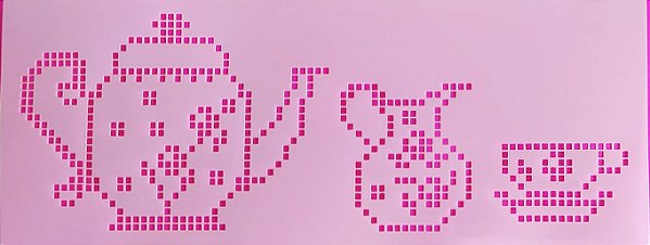 SRA-1157 - BULE, JARRA E XÍCARAS EM FALSO BORDADO PONTO CRUZ