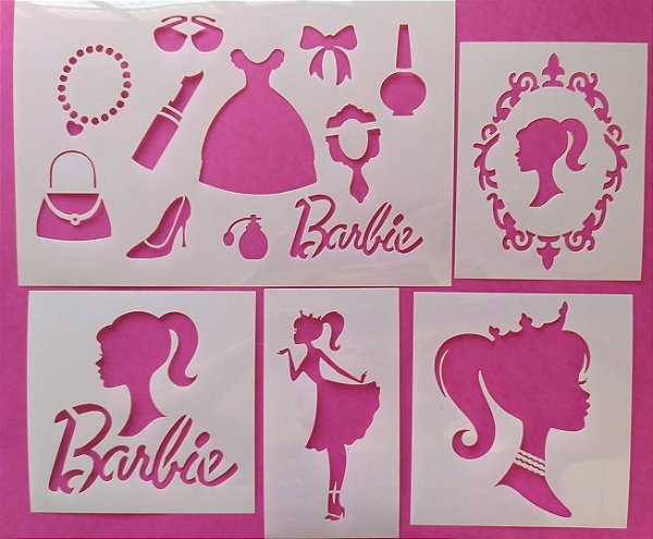 Estêncil para Biscoito Barbie para Pintar