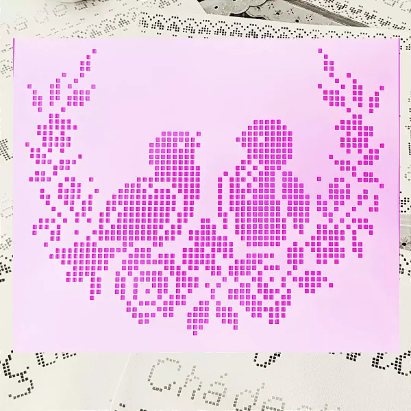 SRA-1161 - FALSO  BORDADO PONTO CRUZ PASSARINHOS COM ROSA