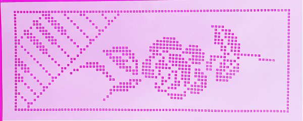 SRA-1164 - FALSO BORDADO PONTO CRUZ TECLADO E ROSA