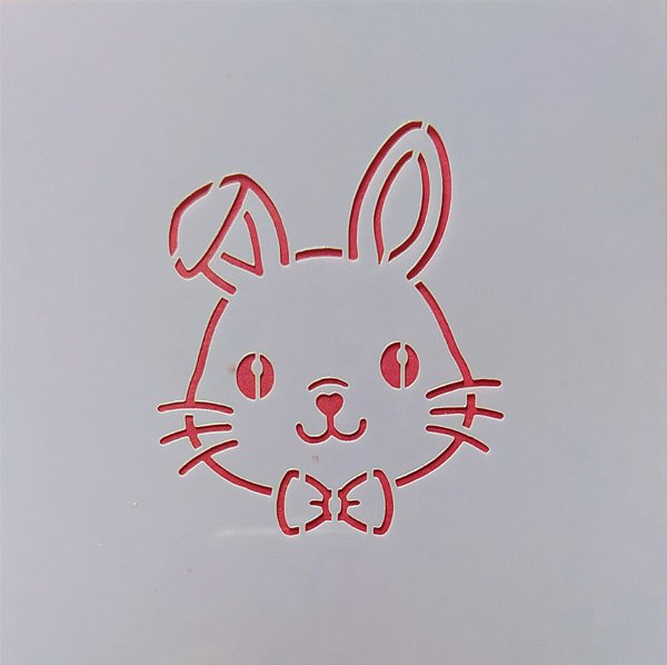 SRA-1260 STENCIL PARA BISCOITO COELHO COM GRAVATA