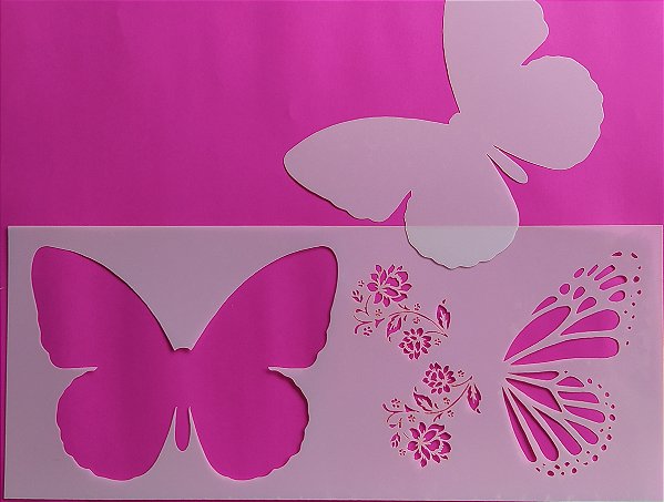 SRA-1294 - BORBOLETA COM FLORES SOBREPOSIÇÃO