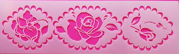 SRA-1333 - MOLDURA PARA TOALHAS - BORDADO COM ROSAS