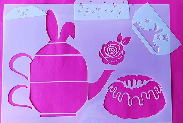 SRA-1335 BULE COELHO, BOLO E ROSAS - 38X27