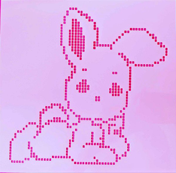 SRA-1336 BORDADO PONTO CRUZ COELHO DEITADO - 18X17