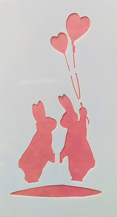 SRA-1351 CASAL DE COELHOS COM BALÕES - 8X14