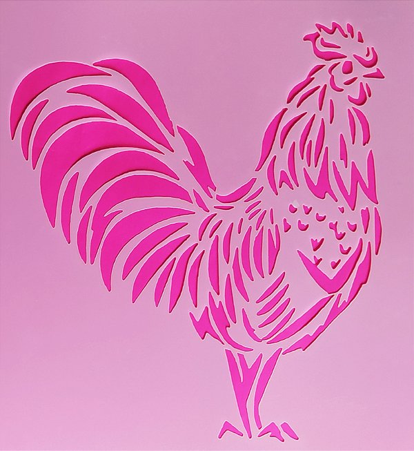 SRA-1375 - STENCIL PARA TAPETES - GALO
