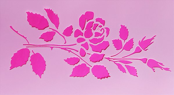 SRA-1377 - STENCIL PARA TAPETES - ROSAS  E BOTÕES