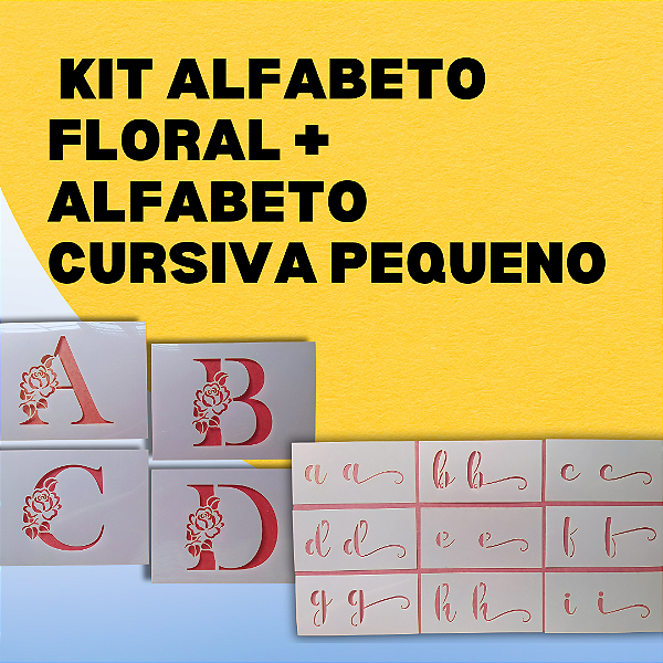 SRA-1395 KIT ALFABETO FLORAL + ALFABETO CURSIVA PEQUENO