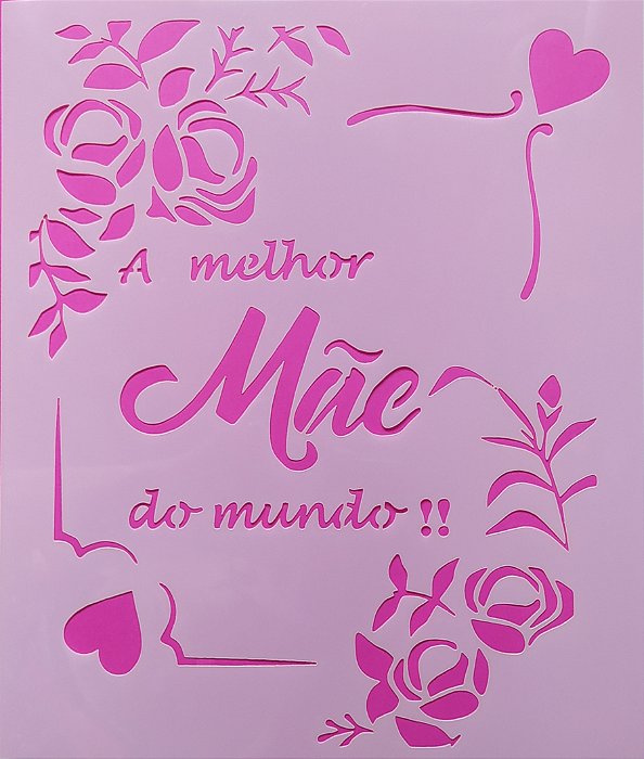 SRA-1400 - FRASE MAE COM MOLDURA DE ROSAS