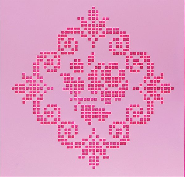 SRA-1586- BORDADO PONTO CRUZ MOLDURA ARABESCOS E ROSA - COLEÇÃO 2025