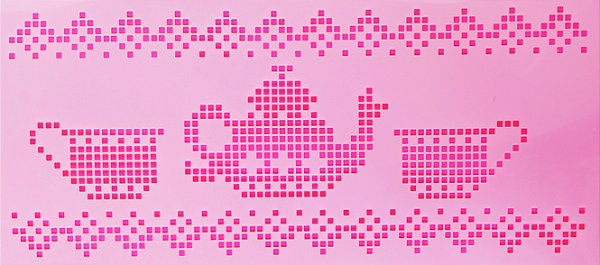 SRA-1587 - BORDADO PONTO CRUZ BULE E XICARAS - COLEÇÃO 2025