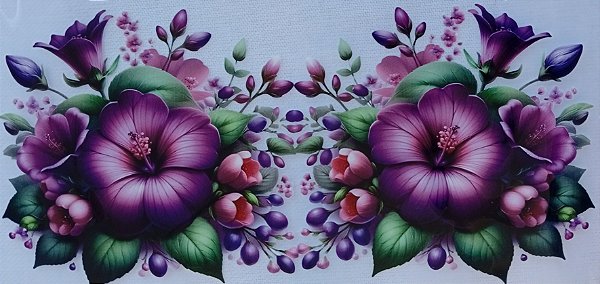 ADR-044 - HIBISCO LILAS PARA TOALHA - ADESIVO DTF
