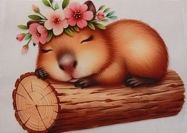 ADR-073 - CAPIVARA DORMINDO - ADESIVO DTF