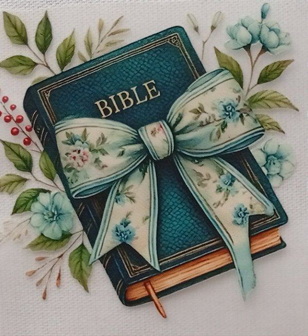 ADR-086 - BIBLIA COM FLORES AZUIS - ADESIVOS DTF