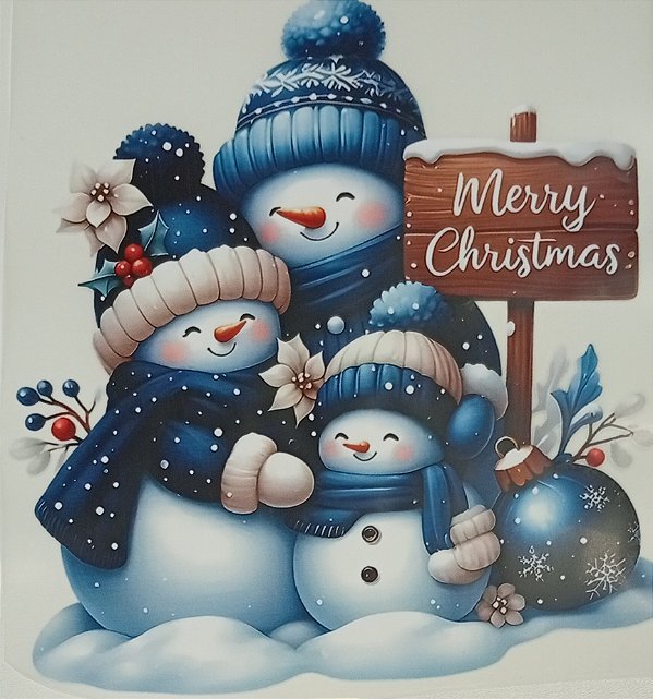 ADR-102 - 03 BONECOS DE NEVE - ADESIVO DTF