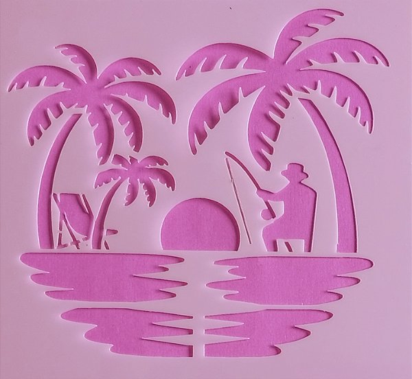 SRA-1710 - HOMEM PESCANDO - PRAIA - PAISAGEM TOALHA