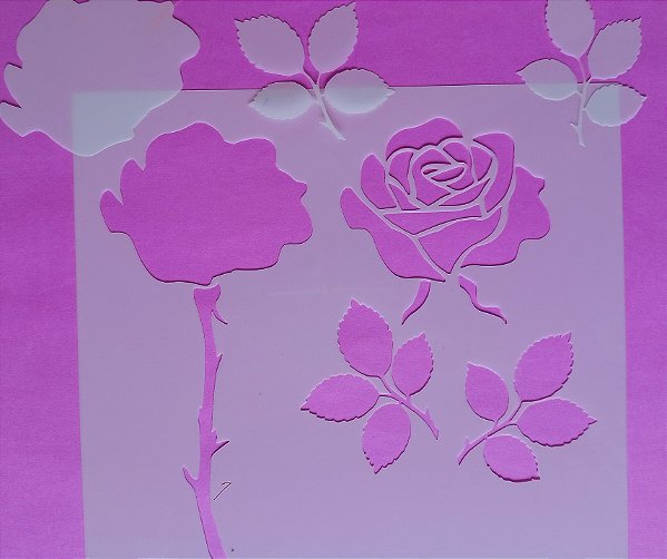 SRA-1715 - ROSA E FOLHAS SOBREPOSIÇÃO