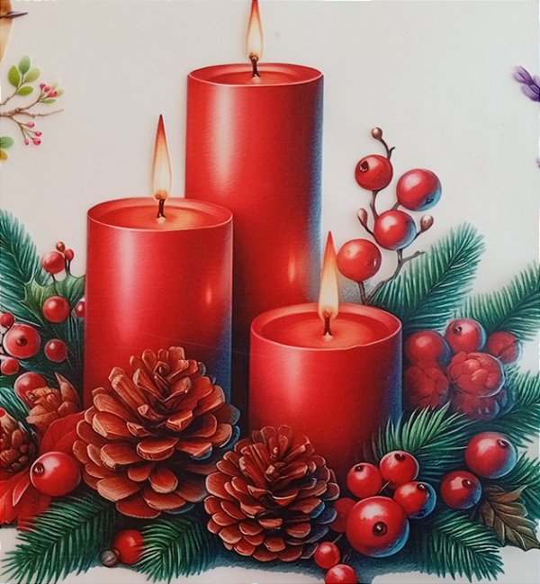 ADR-122 - VELAS NATALINAS VERMELHAS - ADESIVOS DTF