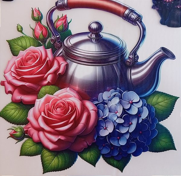 ADR-134 - CHALEIRA COM ROSAS - ADESIVOS DTF