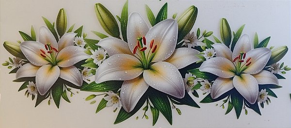 ADR-150 - LIRIOS BRANCOS PARA TOALHA - ADESIVO DTF