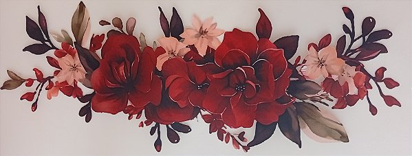 ADR-161 - FLORES VERMELHAS - MODELOS PARA TOALHA - DTF