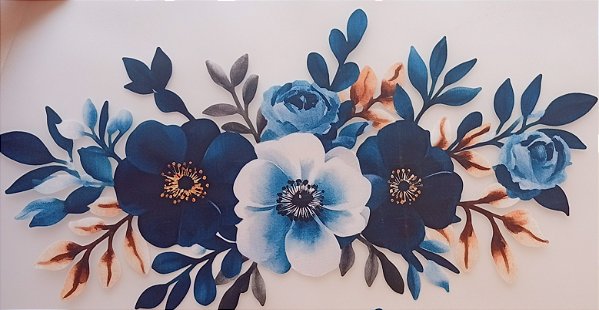 ADR-173 - FLORES AZUIS E BRANCAS - MODELOS PARA TOALHAS - DTF