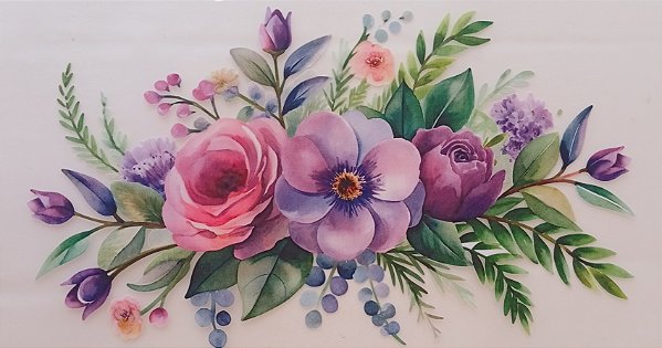 ADR-179 - FLORES LILAS - MODELOS PARA TOALHAS -DTF