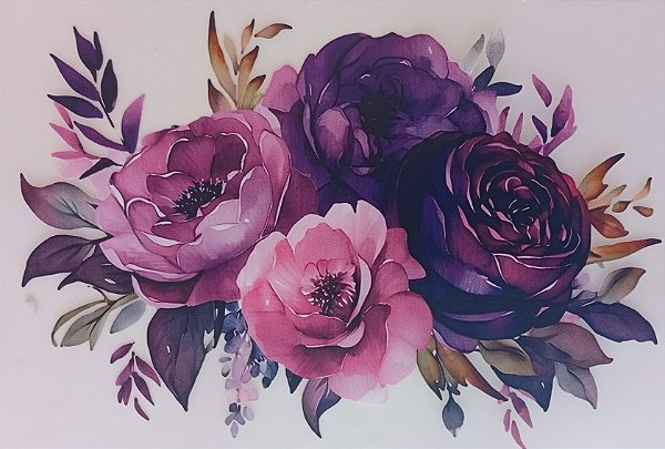 ADR-183 - FLORES ROXAS - MODELOS PARA TOALHAS -DTF