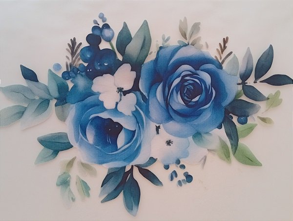 ADR-184 - ROSAS AZUIS - MODELOS PARA TOALHAS -DTF