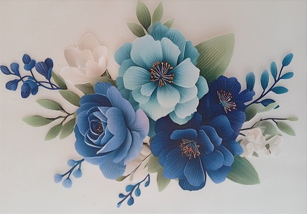 ADR-185 - ROSA SILVESTRE AZUL - MODELOS PARA TOALHAS -DTF