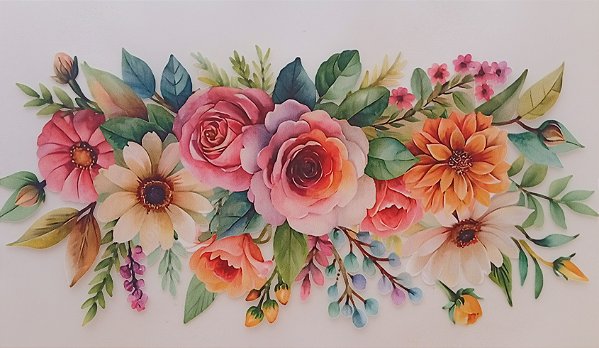 ADR-187 - BUQUÊ DE FLORES - MODELOS PARA TOALHAS -DTF