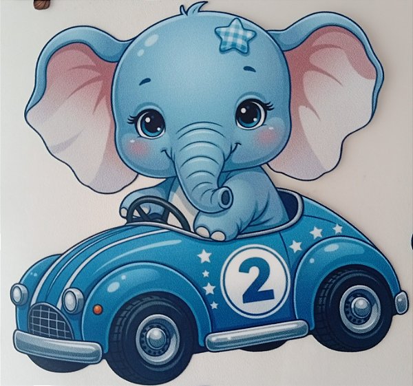ADR-221 - ELEFANTE NO CARRINHO - ADESIVO INFANTIL