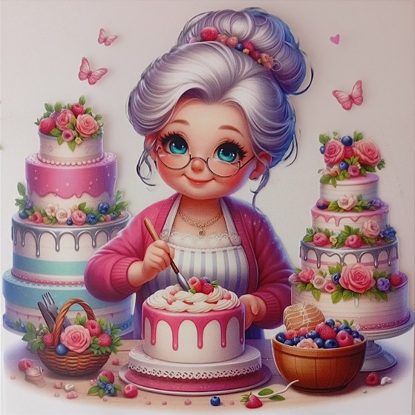 ADR-241 - VOVO FAZENDO BOLO - ADESIVO DTF