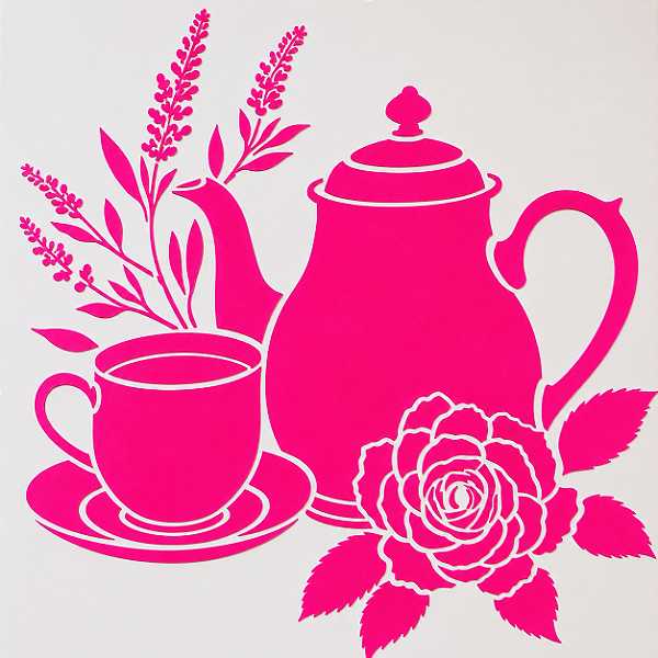 SRA-1841 - BULE COM LAVANDA - COLEÇÃO CASA CHA E FLORES