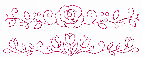 SRA-1853 - ROSAS E TULIPAS - TOALHAS- COLECAO BORDADO A MÃO