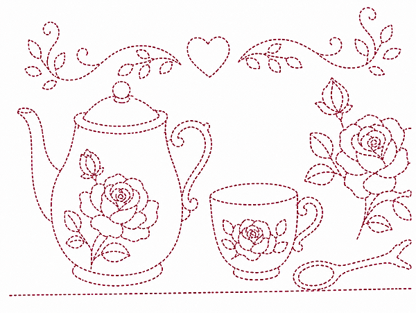 SRA-1859 - BULE COM ROSAS - COLECAO BORDADO A MAO