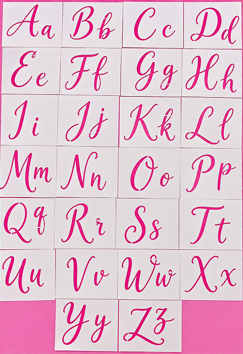 SRA-1869 - ALFABETO BORBOLETAS - EXCLUSIVO STENCIL ROSE ART'S