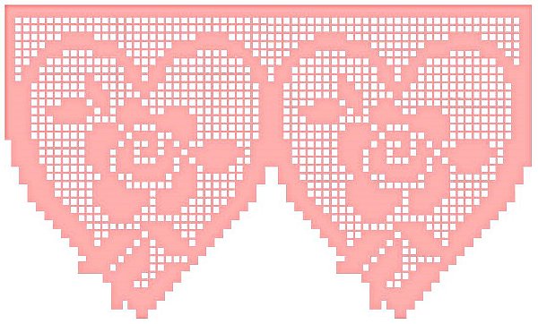 SRA-13 BARRADO FALSO DE CROCHÊ CORAÇÃO COM ROSAS 28X17