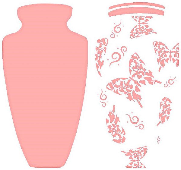 SRA-144 VASO SOBREPOSIÇÃO BORBOLETAS 32X29