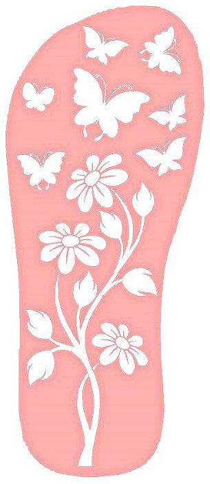 SRA-215 CHINELO ESTAMPA FLOR E BORBOLETAS 25,5X10