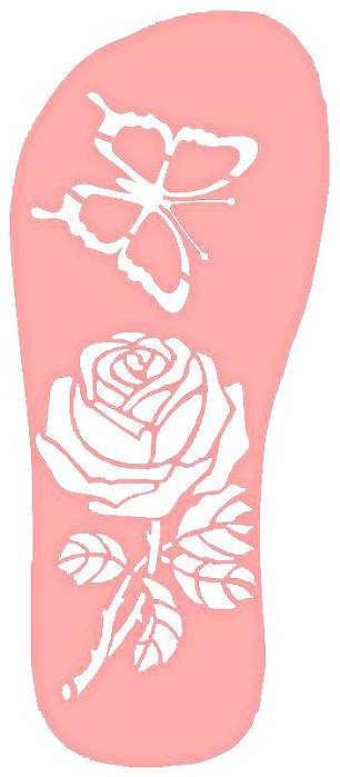 SRA-222 CHINELO ROSA COM BORBOLETA 25,5X10