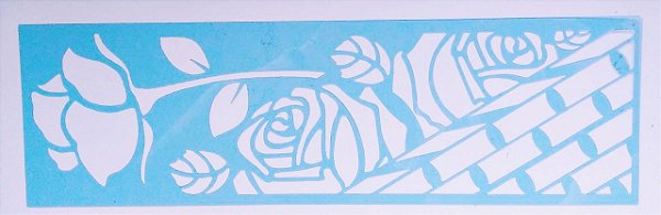 SRA-260 STENCIL PARA TOALHA CESTA COM ROSAS 39X11
