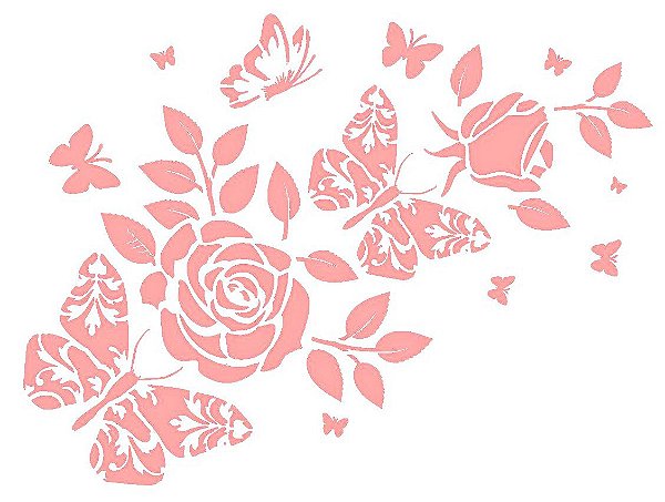 SRA-566 ROSAS E BORBOLETAS 30X40