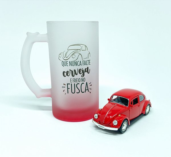Kit Que nunca falte cerveja e freio no fusca vermelho