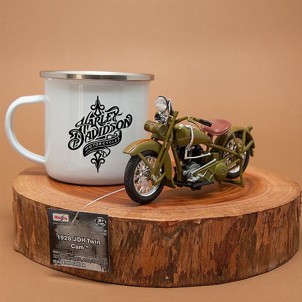 Kit Harley Davidson caneca e miniatura 1928 JDH Twin Cam