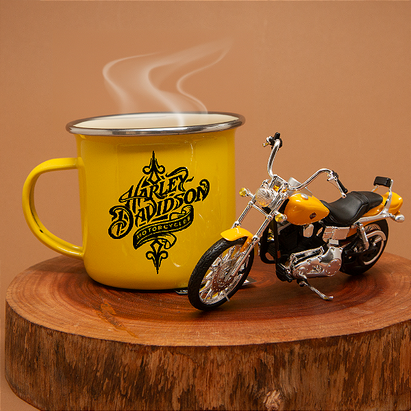 Kit Harley Davidson caneca e miniatura 2001 FXDWG Dyna Wide Glide