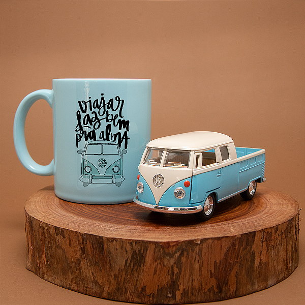 Kit Kombi e caneca - Viajar Faz Bem para a Alma
